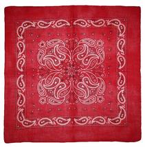 AES Wholesale Lot of 12 Red Paisley Design #2 100% Cotton 22&quot;x22&quot; Bandanna - £20.84 GBP