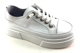Bonavi 31F15 White Leather Slip On Wedge Fashion Sneaker - £79.03 GBP