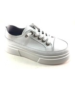 Bonavi 31F15 White Leather Slip On Wedge Fashion Sneaker - £79.32 GBP