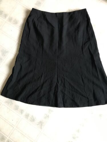 Primary image for Talbots Sz 6 Black A-Line Lined Back Zip Skirt No Slit Wool Blend Italian Fabric