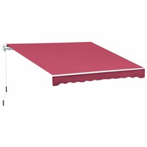 Outsunny 10&#39;x8&#39; Red Retractable Patio Awning, UV/Water-Resistant - $253.99