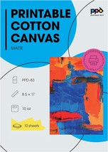 Ppd Inkjet Canvas 100% Real Printable Cotton Ltr 8.5 X 11&quot; 125Lbs., Ppd0... - $41.94