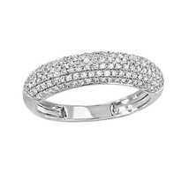 1/2ct Round Cut Diamond Sterling Silver Anniversary Wedding Band for her gift - £62.34 GBP