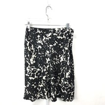 Lauren Ralph Lauren Womens 100% Silk Skirt Black White Floral Print Size 8 P - £16.61 GBP