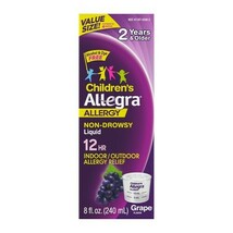 2 PACK Allegra Children&#39;s 12-Hour Allergy Relief Liquid Grape Flavor *09... - $16.66