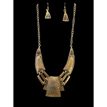 NEW Krivill Fashion Costume Jewelry Necklace Earrings Set Gold Collar Style BOHO - £10.78 GBP