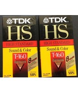 TDK Blank VHS Tape HS High Standard Sound &amp; Color T-160 LOT OF 2 - $16.61