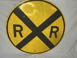 Vintage Authentic Railroad Sign, 36&quot; Round Aluminum Retired - $2,773.20 MXN