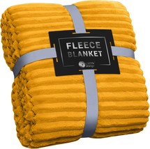 Green Orange Twin Blanket For Couch - 60 X 80, Lightweight, Orange Yellow, Sofa. - £29.54 GBP