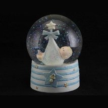 Gisela Graham Baby Boy Blue Large Glitter Globe Snow dome - $23.98