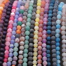 10 Dragon Vein Agate Gemstone Beads 6mm Natural Jewelry Making Supplies Mixed - £3.07 GBP