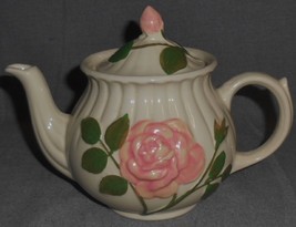 Shawnee EMBOSSED PINK ROSE DESIGN Four Cup TEAPOT w/LID #1 - £23.18 GBP