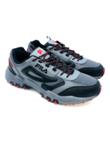 FILA Men Reminder Lace Up Sneakers- Grey / Black / Red, US 8.5M (USED) - $20.79