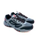 FILA Men Reminder Lace Up Sneakers- Grey / Black / Red, US 8.5M (USED) - £16.56 GBP