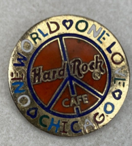 Hard Rock Cafe Chicago New World One Love Peace Logo Lever Back Pin - £5.30 GBP