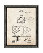 Pool-table Triangle Patent Print Old Look with Black Wood Frame - £19.02 GBP+