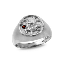 Sterling Silver Capricorn Zodiac CZ Ring - £39.08 GBP