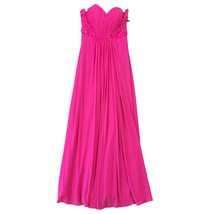 Abby Paris Women Dress Size 12 Pink Formal Maxi Sultry Strapless Beaded Ballgown - £62.72 GBP