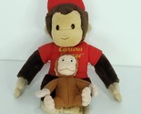 Lot of 2 Gund Curious George Plush Red Shirt Stuffed Animal 11” And 5&quot; - £15.65 GBP
