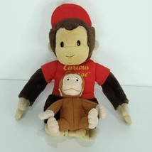 Lot of 2 Gund Curious George Plush Red Shirt Stuffed Animal 11” And 5&quot; - £15.81 GBP