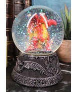 Small Mythical Fire Lava Volcanic Hyperion Dragon Glitter Water Globe Fi... - $349.55 MXN