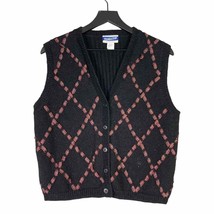 Vintage Wool Pendleton Vest Women&#39;s L Black Classic Sleeveless Outerwear Trendy - £31.84 GBP