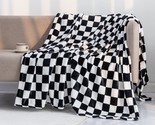 Lomao Throw Blankets Checkerboard Grid Pattern Flannel Throw Blanket, 51... - £26.68 GBP