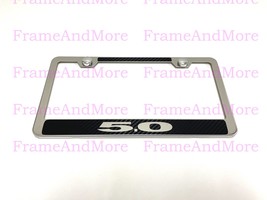 1x 5.0 Carbon Fiber Style Stainless Steel Metal License Plate Frame For ... - £10.44 GBP
