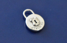 Tiffany &amp; Co Small Round Lock Padlock Sterlilng Silver for Necklace or B... - $173.25