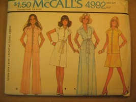 Uncut Pattern 1976 Mc Call Size 10,12 Misses Dress Jacket Skirt Pants 4992 [Z181] - $5.58
