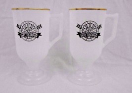   Dart Champion  Vintage D Handle Stemmed Milk Glass Mugs Set Of Two  - £7.00 GBP