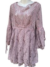 Free People purple Dress Small Crochet Lace overlay  Boho Color two piece - £23.73 GBP