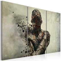Tiptophomedecor Abstract Canvas Wall Art - The Man Of Stone - Triptych - Stretch - £63.26 GBP+