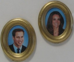 DOLLHOUSE Wills &amp; Kate Engagement Portraits 9961GM Jacquelines Royalty Miniature - £5.59 GBP