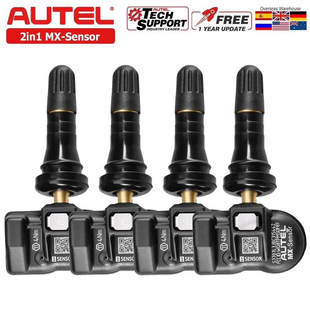 4PCS Autel MX-Sensor Dual Frequency 315mhz &amp; 43hz 2in1 Tire Pressure Sensor Wint - £166.08 GBP