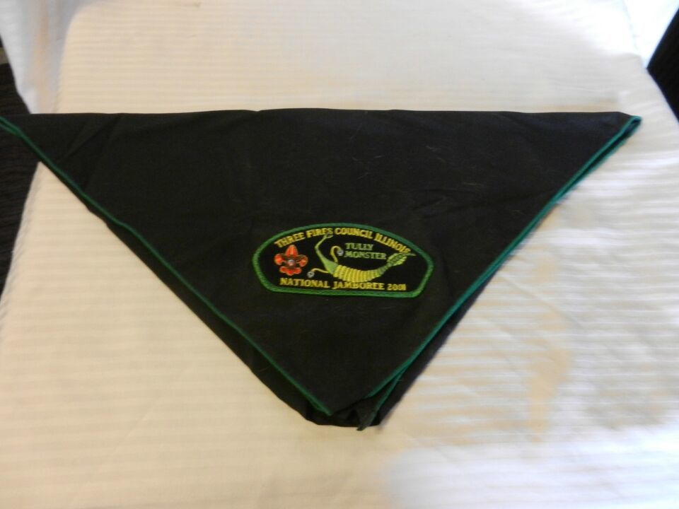 2001 Boy Scouts Three Fires Council National Jamboree Black & Green Neckerchief
