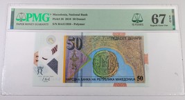 2018 Mazedonien National Bank 50 Denari Ausgewählten Von PMG As Edelstein UNC 67 - $51.97