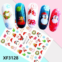 Nail Art 3D Decal Stickers Merry Christmas angel penguin snowflake hat XF3128 - £2.50 GBP