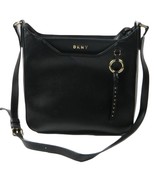 DKNY Women Leather Lola Medium Messenger Bag Black - £68.92 GBP