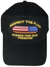 Respect The Flag Stands for Our Freedom with Casket HAT - Black - Veteran Owned  - £13.02 GBP