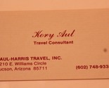 Kory Aul Travel Consultant Vintage Business Card Tucson Arizona bc5 - $3.95