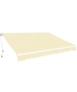 vidaXL Large Cream Aluminum Folding Outdoor Awning - 10ft x 13ft - $7,090.30 MXN