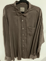TOMMY BAHAMA Button Shirt-XXL Brown Lyocell/Cotton Long Sleeve EUC 2XL Mens - £11.12 GBP