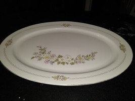 Vintage Fine China By Baum Bros. Floral Serveware Oval Platter Formalities 14 in - £10.20 GBP