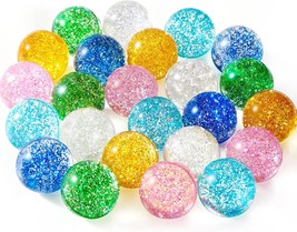 24PCS Glitter Bouncy Balls for Kids Party Favors 32mm 6 Colors Rubber Bo... - £18.62 GBP