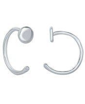 Sterling Silver Open Mini Disc Hoop Cuff Earrings - £7.58 GBP