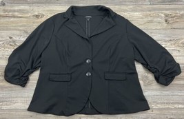 Torrid Blazer Coat Womens Plus Size 3 Black Business Career 2 Button 3/4 Sleeve - £13.23 GBP