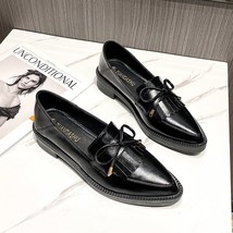 Classic Girls Tassel Bowtie Oxford Shoes Big Size 41/42 Women Leather Loafers Po - £31.81 GBP