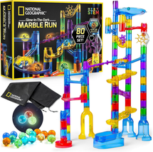 Construction Set with 15 Glow in the Dark Glass Marbles &amp; Storage Bag, STEM Gift - £23.63 GBP+