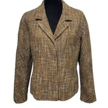 Vintage Mondi Brown Tweed Wool Blend Jacket Size 38 Blazer Career Office - £15.76 GBP